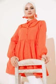 Önü Dantelli Gömlek Oranj - 1
