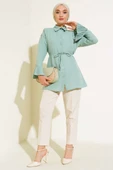 Kol Bileği Pileli Gömlek Mint thumbnail 2