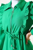 Önü Fırfırlı Fermuarlı Elbise Benetton - 4