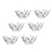 6'lı Çay Tabak Nilüfer Model Gümüş Renk - 1