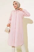 Uzun Model Klasik Yaka Tunik Pudra thumbnail 1