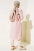 Uzun Model Klasik Yaka Tunik Pudra thumbnail 3