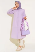 Uzun Model Klasik Yaka Tunik Lila thumbnail 1