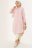 Uzun Model Klasik Yaka Tunik Pudra thumbnail 2