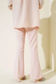 İspanyol Paça Kumaş Pantolon Pudra thumbnail 3