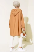 Kapüşonlu Önü Cepli Kap Camel thumbnail 3