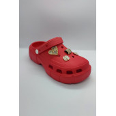 Yüksek Ölçekli Taşlı Sandalet Terlik Günlük Samba Kırmızı thumbnail 2