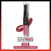 L'oréal Paris Infaillible 2-Step 24 Saat Kalıcı Likit Ruj & Balm - 213 Toujours Teaberry - 1