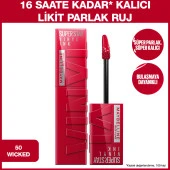 Maybelline New York Super Stay Vinyl Ink Uzun Süre Kalıcı Likit Parlak Ruj 50 Wicked - 1