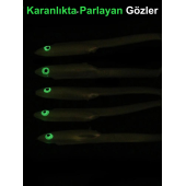 Eagenset Silikon Balık Fosforlu Karanlıkta Parlayan Glow Gözler 5,5 cm Yapay Yem Olta Takımı, Çapari, Jig, Yapım Malzemesi - 5