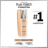 L'Oréal Paris True Match Bakım Yapan Fondöten - 3W Sıcak Alt Ton - 1