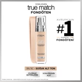 L'Oréal Paris True Match Bakım Yapan Fondöten - 3C Soğuk Alt Ton - 1
