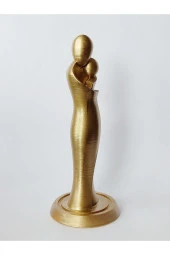 Anneler Günü Anne Ve Bebek Figür Heykelcik Altın Rengi - 1