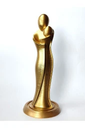 Anneler Günü Anne Ve Bebek Figür Heykelcik Altın Rengi - 3