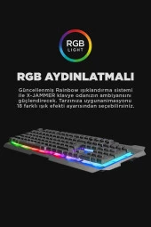 Rampage Kb-R57 X-jammer Gökkuşağı Aydınlatmalı Usb Tam Türkçe Gaming Oyuncu Klavyesi - 2