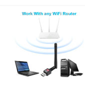 300Mbps 2DBI Antenli Mini Wireless USB Adaptör Wifi Uydu Alıcı - 4