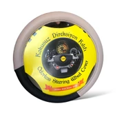 Bej Siyah Geçme Direksiyon Kılıfı - 1