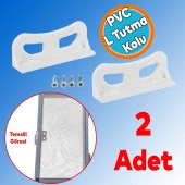 Pencere Kapı Sineklik Kolu Plastik Pimapen PVC L Tipi Tutucu Tutamağı 2 Adet thumbnail 1