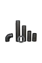 Siyah Mat Emaye Şömine Ve Soba Borusu (adet Fiyatı) - 2