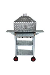 Mth-28 Lüx Davlumbazlı Kapaklı Bacalı Maltız Izgaralı Mangal (4 Tekerlekli) thumbnail 1