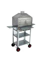 Mth-28 Lüx Davlumbazlı Kapaklı Bacalı Maltız Izgaralı Mangal (4 Tekerlekli) thumbnail 4