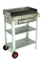 Battal Boy Çekmeceli Pervazlı Maltız Izgaralı Krom Mangal (2 Tekerlekli) Mth-258 thumbnail 1