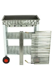 Battal Boy Lama Izgaralı Krom Mangal (4 Tekerlekli) Mth-225 - 2