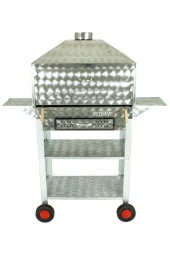 Davlumbazlı Bacalı Lama Izgaralı Çekmeceli Kanatlı Krom Mangal (4 Tekerlekli) Mth-273 thumbnail 1