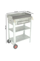 Battal Boy Çekmeceli Pervazlı Maltız Izgaralı Krom Mangal (2 Tekerlekli) Mth-258 thumbnail 3