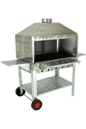 Davlumbazlı Bacalı Maltız Izgaralı Kanatlı Lüx Krom Mangal (2 Tekerlekli) Mth-300 thumbnail 1