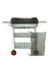 Battal Boy Pervazlı Kanatlı Maltız Izgaralı Lux Krom Mangal (4 Tekerlekli) Mth-238 thumbnail 2