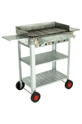 Battal Boy Pervazlı Kanatlı Lama Izgaralı Lux Krom Mangal (4 Tekerlekli) Mth-237 thumbnail 1