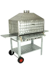 Davlumbazlı Bacalı Maltız Izgaralı Kanatlı Lüx Krom Mangal (2 Tekerlekli) Mth-300 thumbnail 2