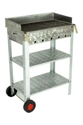 Battal Boy Pervazlı Maltız Izgaralı Krom Mangal (2 Tekerlekli) Mth-228 thumbnail 1