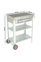 Battal Boy Çekmeceli Maltız Izgaralı Krom Mangal (2 Tekerlekli) Mth-253 thumbnail 3