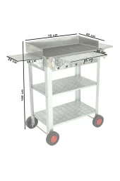 Battal Boy Pervazlı Kanatlı Maltız Izgaralı Lux Krom Mangal (4 Tekerlekli) Mth-238 thumbnail 4