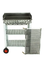 Battal Boy Pervazlı Maltız Izgaralı Krom Mangal (2 Tekerlekli) Mth-228 thumbnail 2