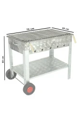 Lama Izgaralı Krom Mangal (2 Tekerlekli) Mth-275 thumbnail 4