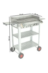 Battal Boy Pervazlı Kanatlı Lama Izgaralı Lux Krom Mangal (4 Tekerlekli) Mth-237 thumbnail 4