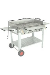 Lama Izgaralı Pervazlı Kanatlı Lüx Krom Mangal (2 Tekerlekli) Mth-287 - 4