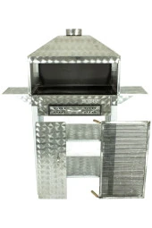 Davlumbazlı Bacalı Maltız Izgaralı Çekmeceli Kanatlı Krom Mangal Mth-272 thumbnail 3