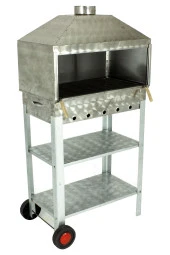 Davlumbazlı Bacalı Maltız Izgaralı Krom Mangal (2 Tekerlekli) Mth-240 thumbnail 1