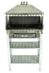 Davlumbazlı Bacalı Lama Izgaralı Çekmeceli Krom Mangal Mth-265 thumbnail 3