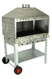 Davlumbazlı Bacalı Maltız Izgaralı Krom Mangal (2 Tekerlekli) Mth-294 thumbnail 1