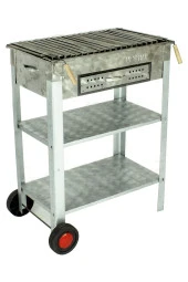 Battal Boy Çekmeceli Lama Izgaral Krom Mangal (2 Tekerlekli) Mth-252 thumbnail 1