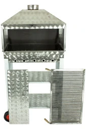 Davlumbazlı Bacalı Maltız Izgaralı Krom Mangal (2 Tekerlekli) Mth-240 thumbnail 3