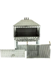 Davlumbazlı Bacalı Maltız Izgaralı Krom Mangal (2 Tekerlekli) Mth-294 thumbnail 3