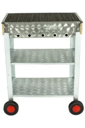 Battal Boy Maltız Izgaralı Krom Mangal (4 Tekerlekli) Mth-226 thumbnail 3