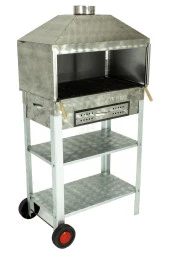 Davlumbazlı Bacalı Maltız Izgaralı Çekmeceli Krom Mangal (2 Tekerlekli) Mth-264 thumbnail 1