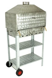 Davlumbazlı Bacalı Maltız Izgaralı Krom Mangal (2 Tekerlekli) Mth-240 thumbnail 4